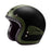 Retro Open Face Helmet - Matte Black Green