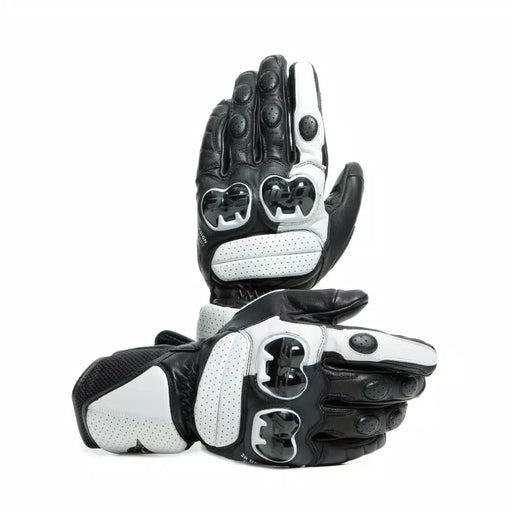 IMPETO MOTORCYCLE LEATHER GLOVES BLACK/WHITE