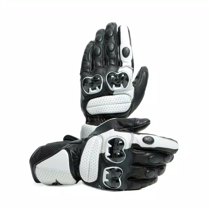 IMPETO MOTORCYCLE LEATHER GLOVES BLACK/WHITE