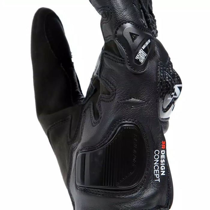 CARBON 4 MOTORCYCLE SHORT LEATHER GLOVES - BLACK