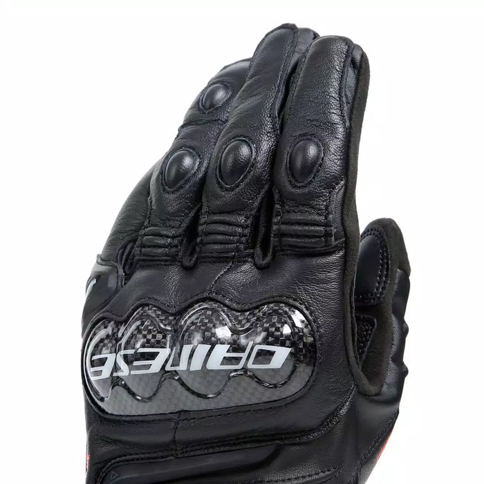 CARBON 4 MOTORCYCLE SHORT LEATHER GLOVES - BLACK