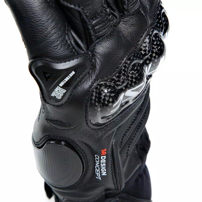 CARBON 4 MOTORCYCLE SHORT LEATHER GLOVES - BLACK
