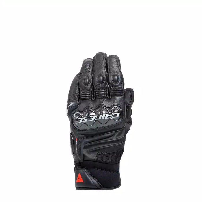 CARBON 4 MOTORCYCLE SHORT LEATHER GLOVES - BLACK