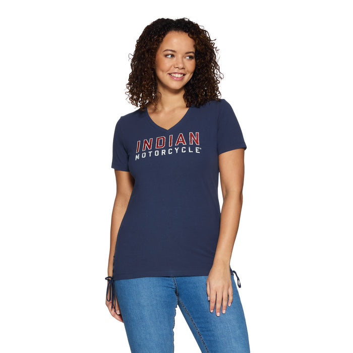 Women's Glitter Logo Tie T-Shirt