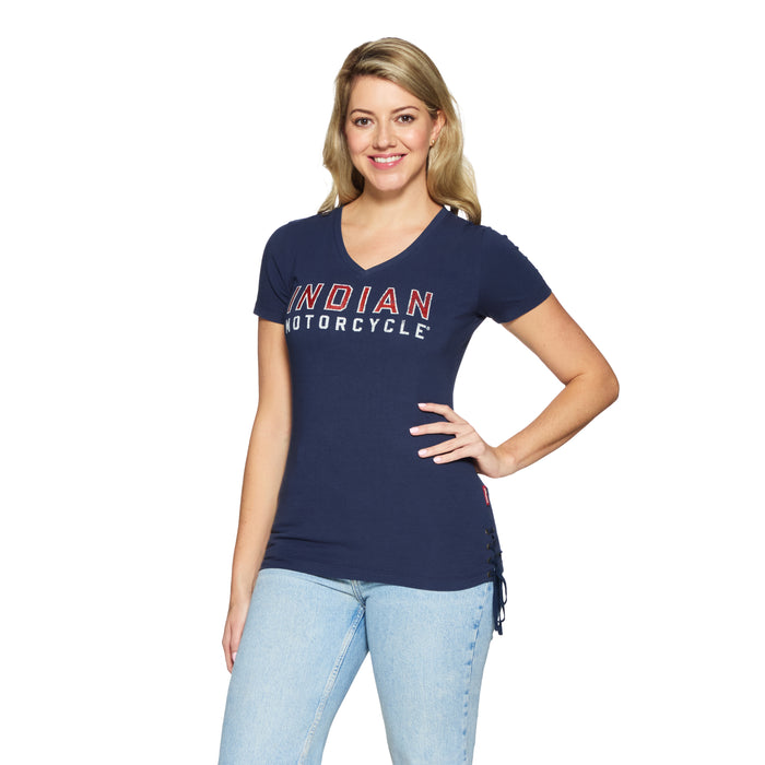 Women's Glitter Logo Tie T-Shirt