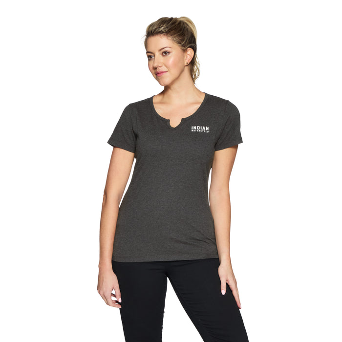 Women's Block Logo Notch Neck T-Shirt