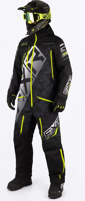 FXR Mens CX FAST Insulated Monosuit - Black Camo/Hi Vis