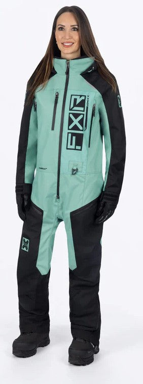 FXR Ladies Recruit Lite Monosuit - Black/Sage