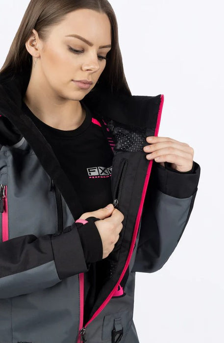 FXR Ladies Recruit Lite Monosuit - Black/Pink