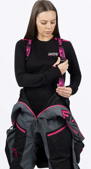 FXR Ladies Recruit Lite Monosuit - Black/Pink