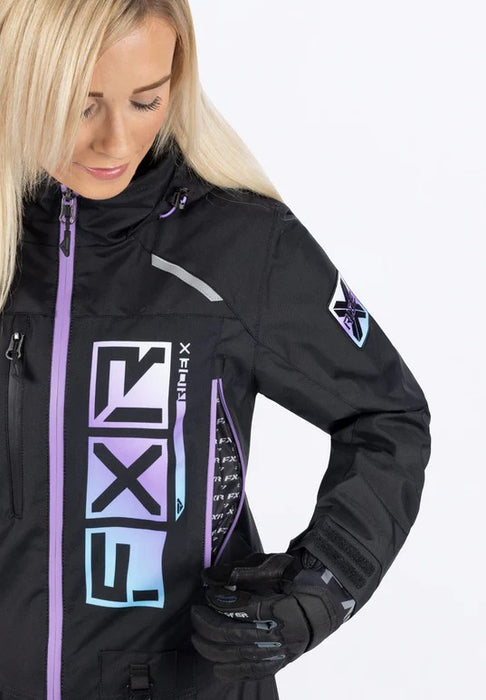 FXR Ladies Recruit Lite Monosuit - Black/Lilac Size 10