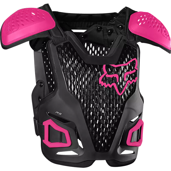 Youth R3 Chest Guard - Black/Pink