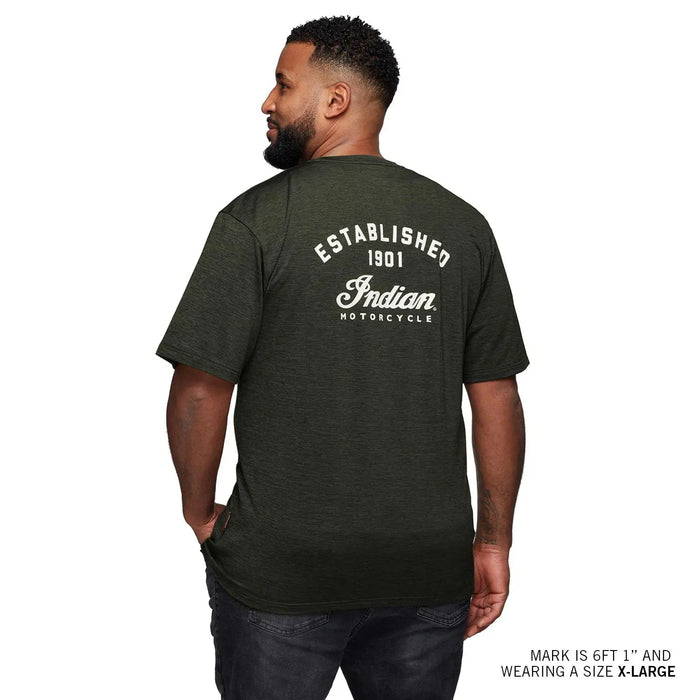 Men's Established Script Athlete T-Shirt - Khaki