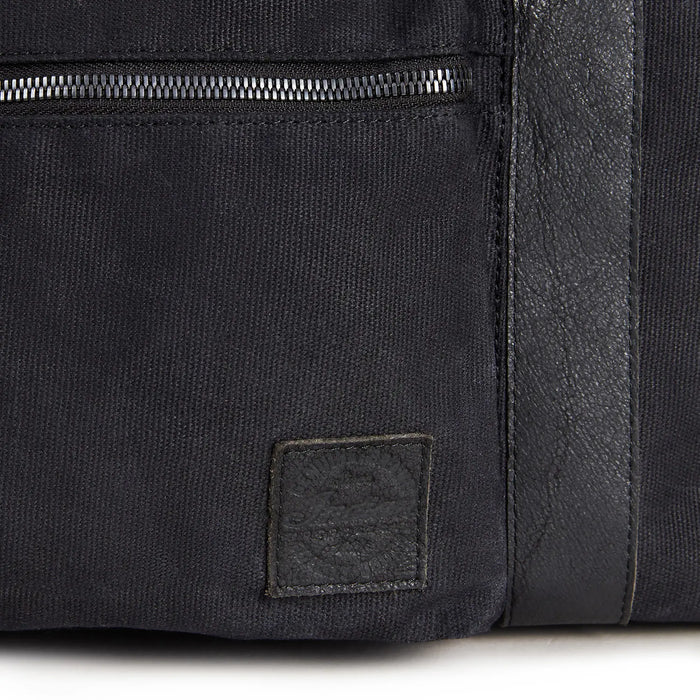 Waxed Canvas Duffle Bag - Black