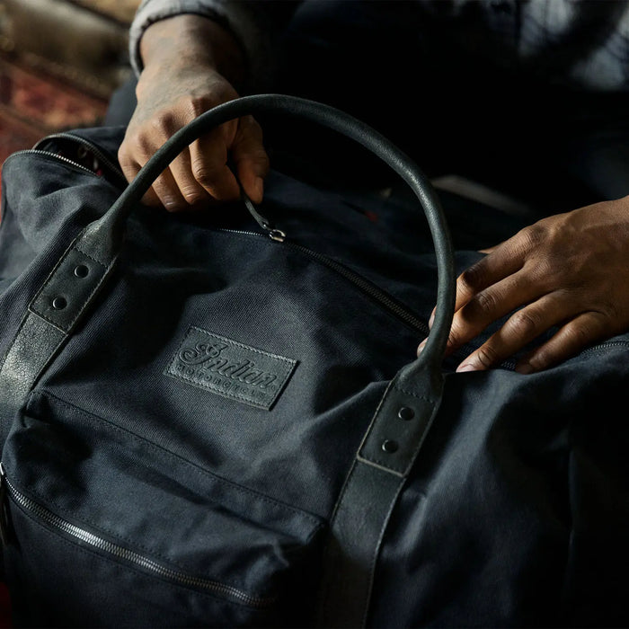 Waxed Canvas Duffle Bag - Black