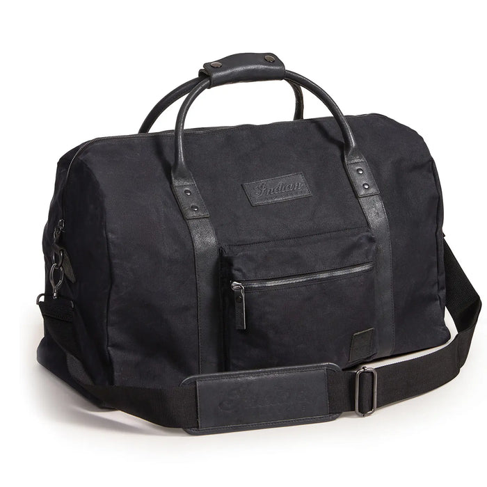 Waxed Canvas Duffle Bag - Black