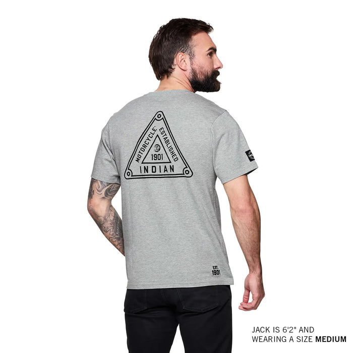 Men's Triangle Sign Printed T-Shirt - Gray