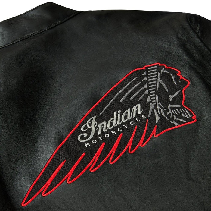 Indian Motorcycle 125th Mens Leather Cafe Jacket - Black