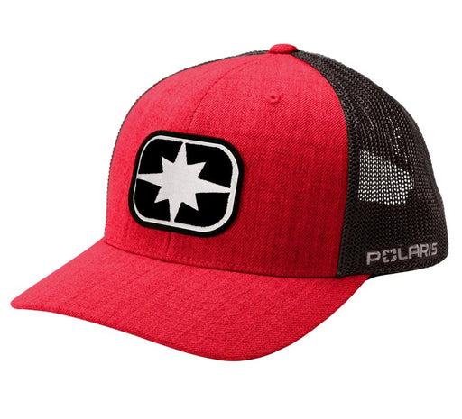 Polaris Ellipse Patch Trucker Hat - Red