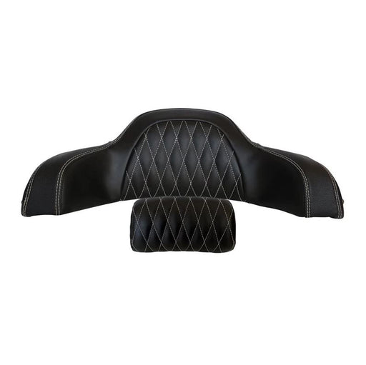Genuine Leather Quilted Trunk Passenger Backrest Pad - Black