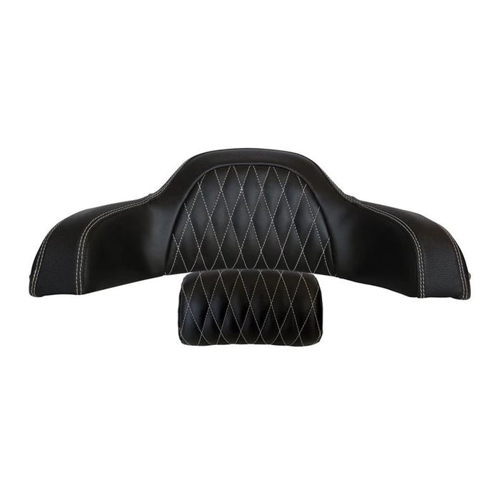 Genuine Leather Quilted Trunk Passenger Backrest Pad - Black