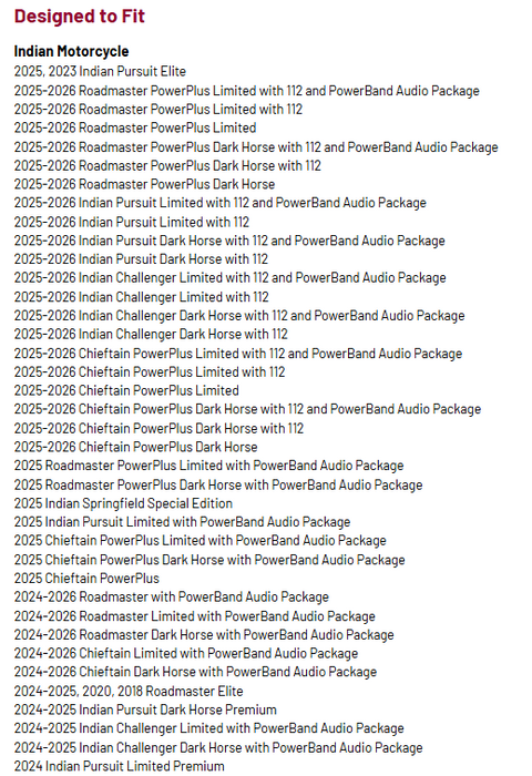 Indian Motorcycle Select Toe Peg