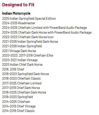 Indian Motorcycle Mustache Highway Bar Soft Closeouts