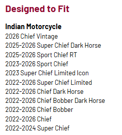 Indian Motorcycle Mid Foot Controls - Chief