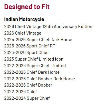 Indian Motorcycle Chief Syndicate Solo Seat, Black