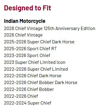 Indian Motorcycle Quarter Fairing Tall Flared Wind Deflector Clear - Chief