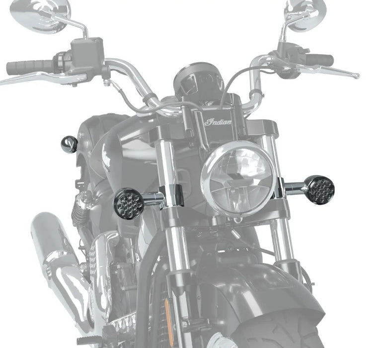 Indian Motorcycle Scout Classic Smoked Turn Signals - Chrome