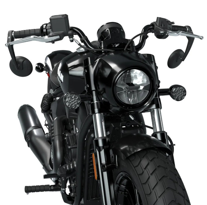Indian Motorcycle Scout Bobber Smoked Turn Signals - Gloss Black