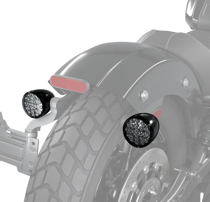 Indian Motorcycle Scout Bobber Smoked Turn Signals - Gloss Black