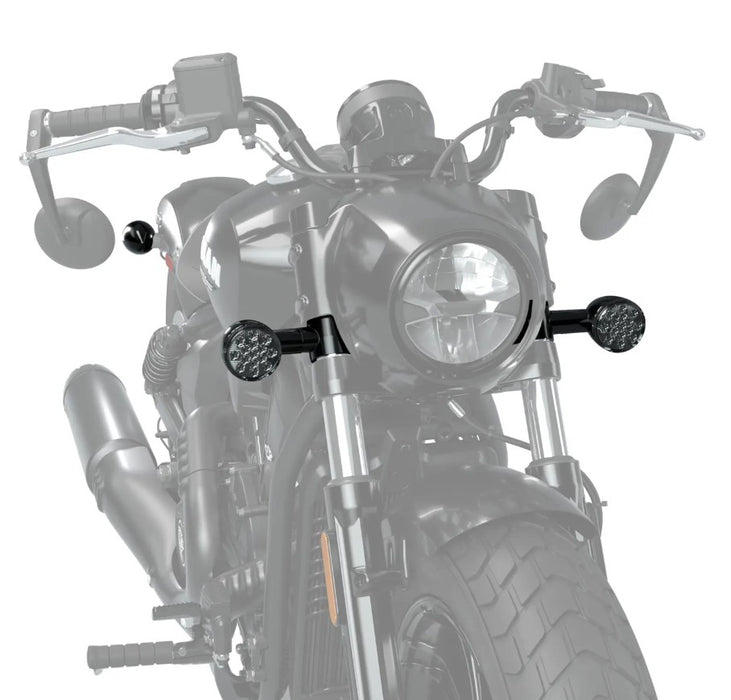 Indian Motorcycle Scout Bobber Smoked Turn Signals - Gloss Black