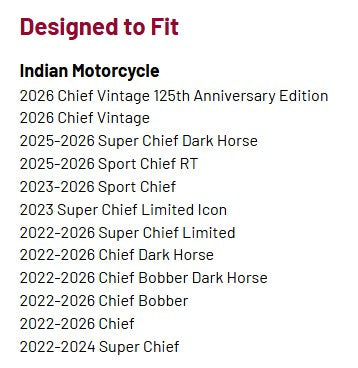 Indian Motorcycle Saddlebag Installation Kit - Chief