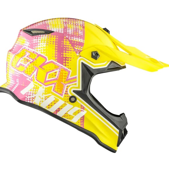CKX Youth TX019Y Offroad Helmet - Gleam Yel/Pnk