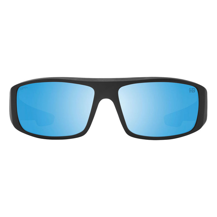 Spy Optics Sunglasses Logan Matte Black -  Happy Boost Polar Ice  Blue Mirror