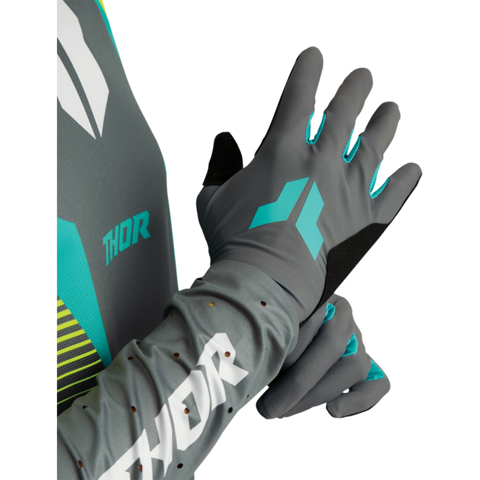 Thor Ladies Sportmode Gloves - Gray/Aqua