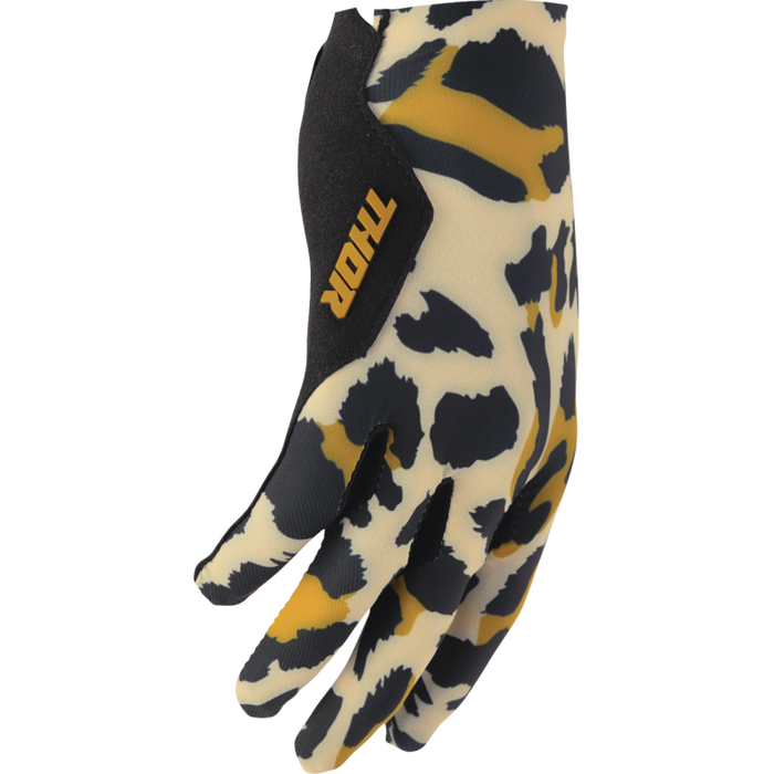 Ladies Sportmode Cheetah Gloves - Tan/Black