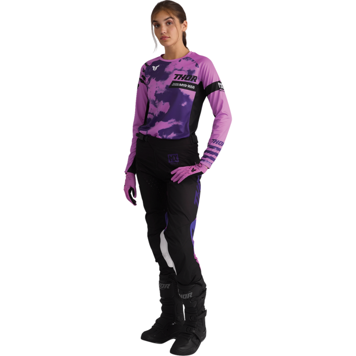 Thor Ladies Launchmode Bleach Pants - Black/Orchid