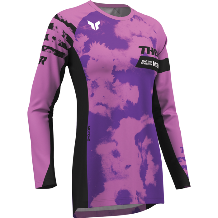 Ladies Launchmode Bleach Jersey - Black/Orchid