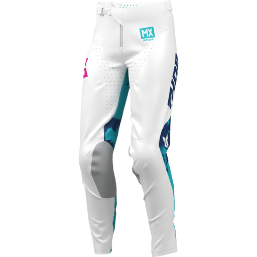 Ladies Launchmode Bleach Pants - White/Aqua