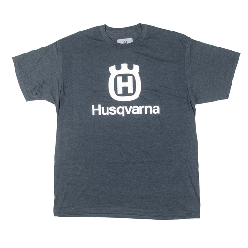 STACKED LOGO TEE - NAVY HEATHER