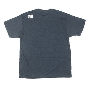 STACKED LOGO TEE - NAVY HEATHER