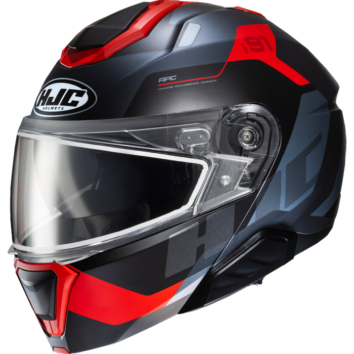 I91 Electric Shield Helmet - Matte Grey/Red