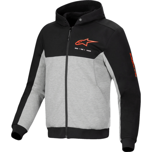 Chrome V2 Riding Hoodie - Black/Grey/Red