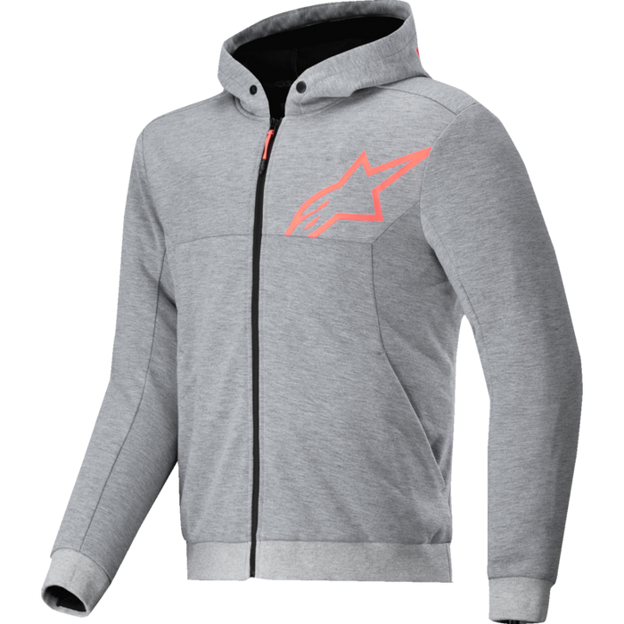 Chrome V2 Riding Hoodie - Grey/Red