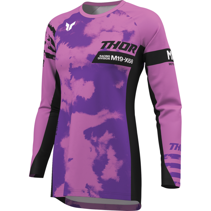Ladies Launchmode Bleach Jersey - Black/Orchid