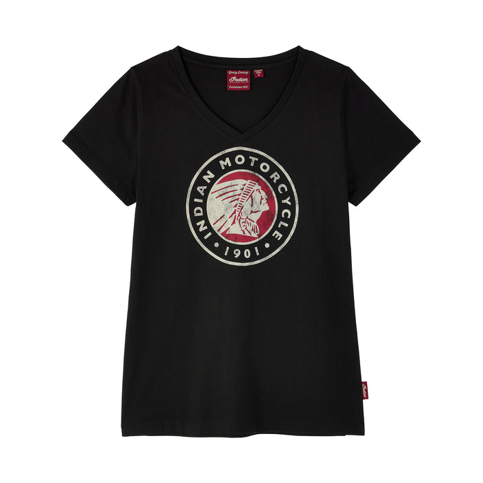 Indian Motorcycle Ladies Headdress Icon Tee - Black