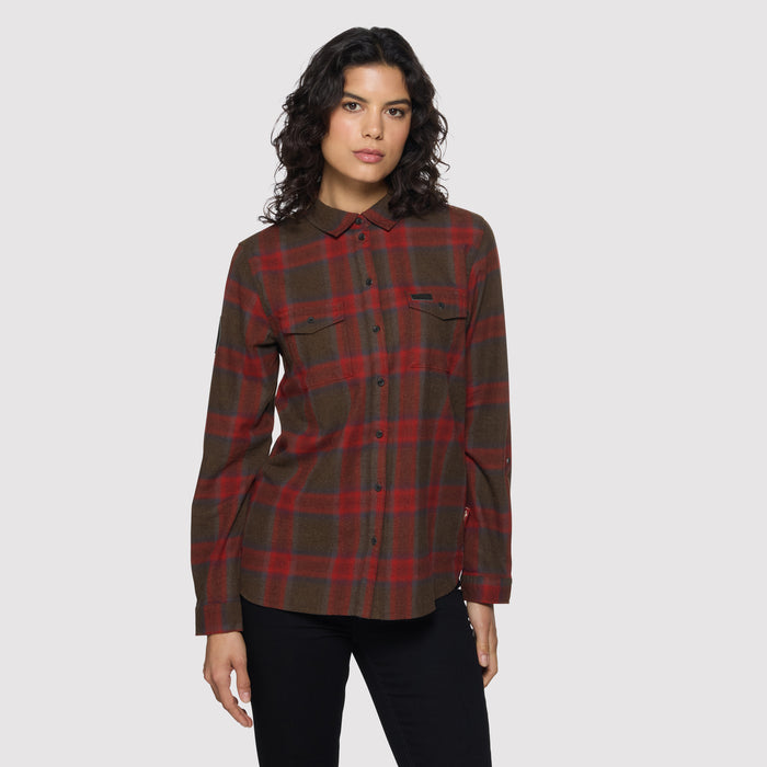 Indian Motorcycle Ladies Nashville Plaid Shirt - Red